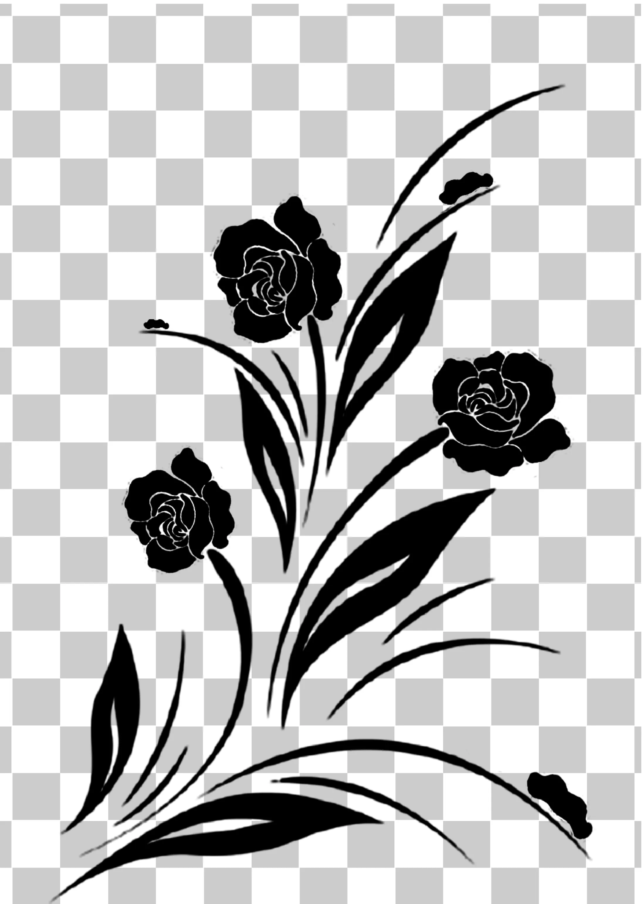 Siluet & Ornamen Bunga, Garis Bunga Hitam, Tato suku, dan mekar mawar png, 