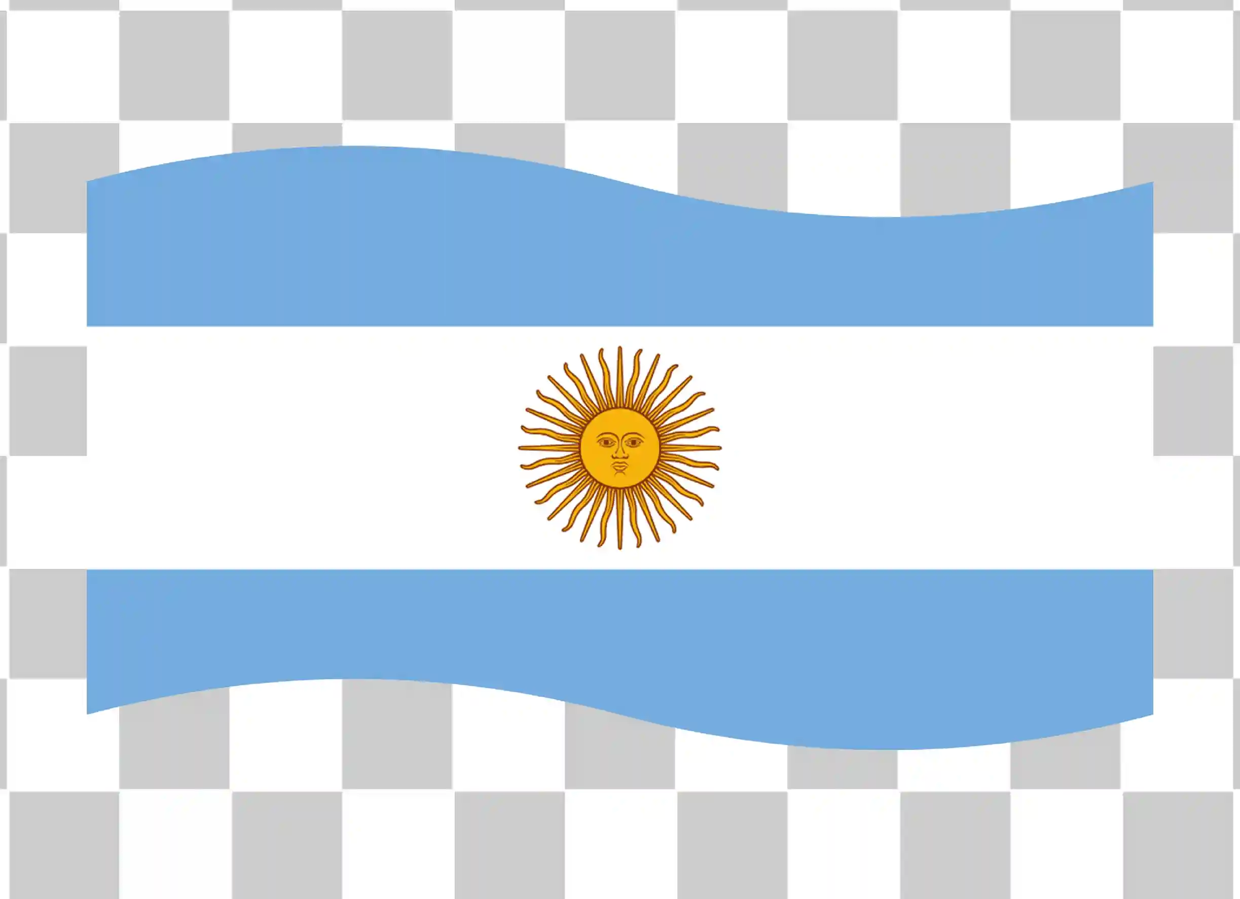 Flag of Argentina, Realistic Waving Vector, Sun of May Clipart, National Flag Template, Argentina Flag Illustration PNG, 