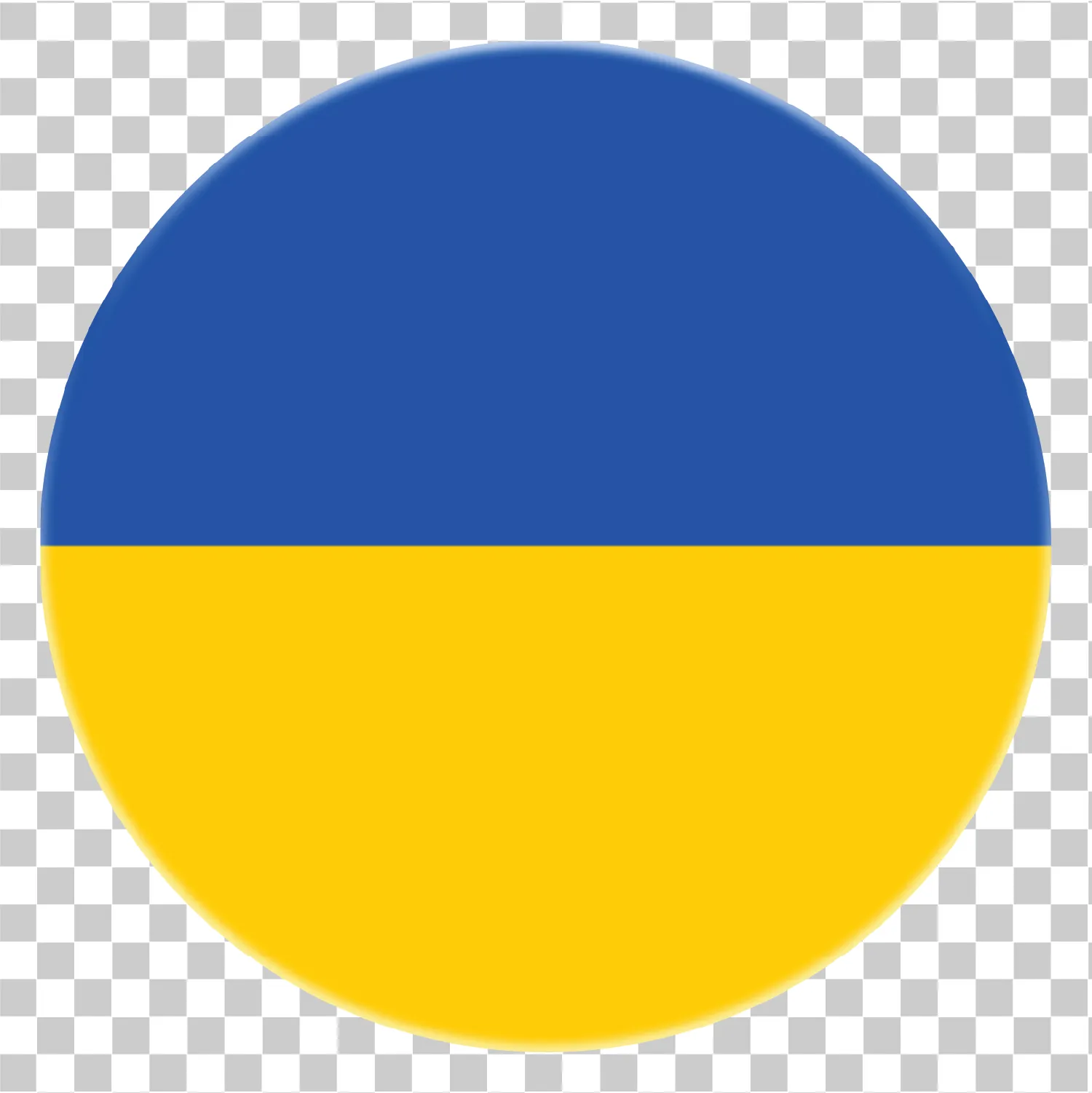 3D Circle Icon of Ukraine Flag – Blue and Yellow Ukrainian National Symbol PNG, 