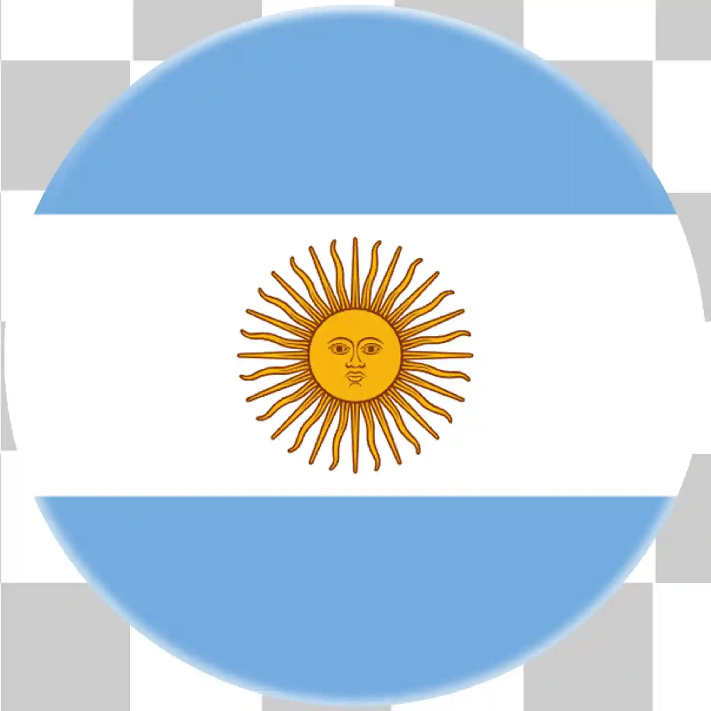 Argentina Icon, Circle Flag, Round Argentina Flag Clipart, Flag of Argentina, Blue and White Symbol, 