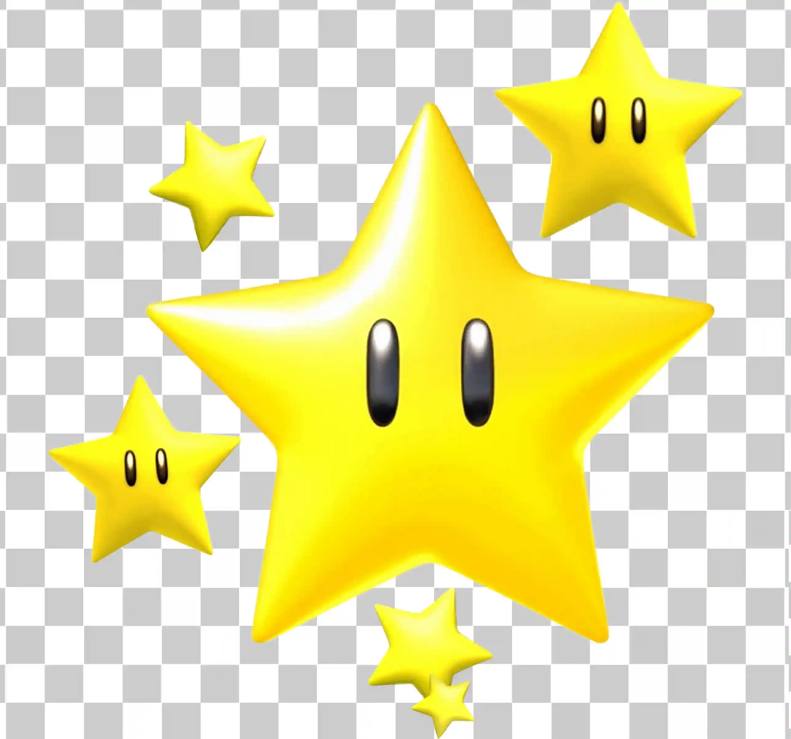 Nhân vật Super Mario Bros - Mario, Yoshi, Bowser, Ngôi sao vàng & giấy Mario Clipart, 